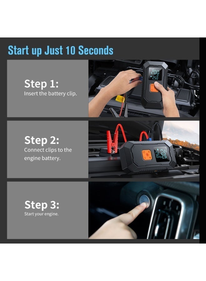 Ramadan Road Trip Essential | Wireless Air Compressor Tire Inflator, Compatible with Cars/Bikes/Power Bank Adapters, Portable High-Pressure Pump - Image 3